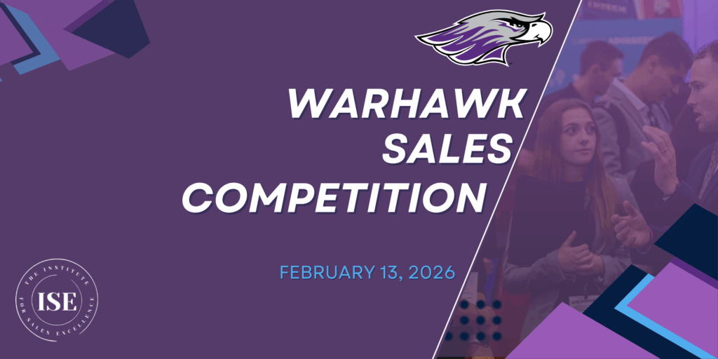 Promotional banner for the virtual Warhawk Sales Competition on February 13, 2026
